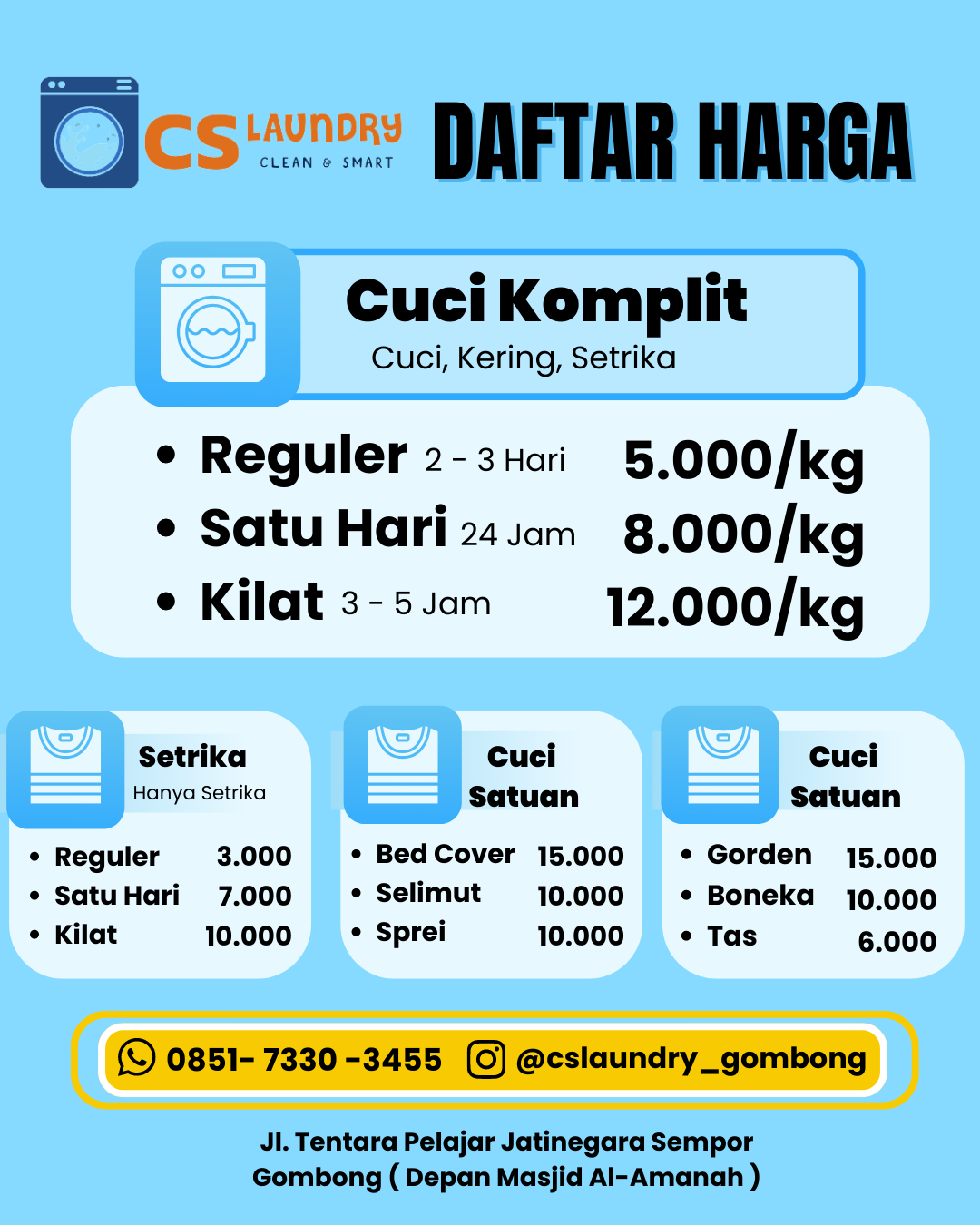 Paket Cuci Satuan