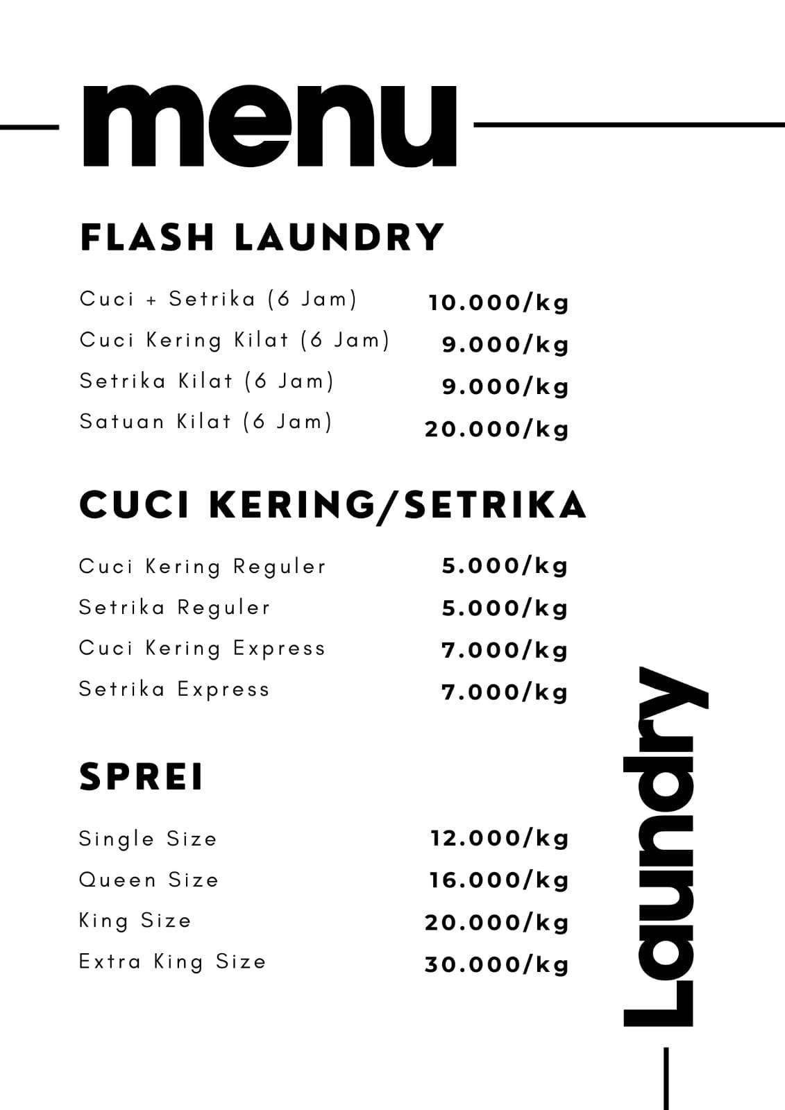 Menu Laundry 02