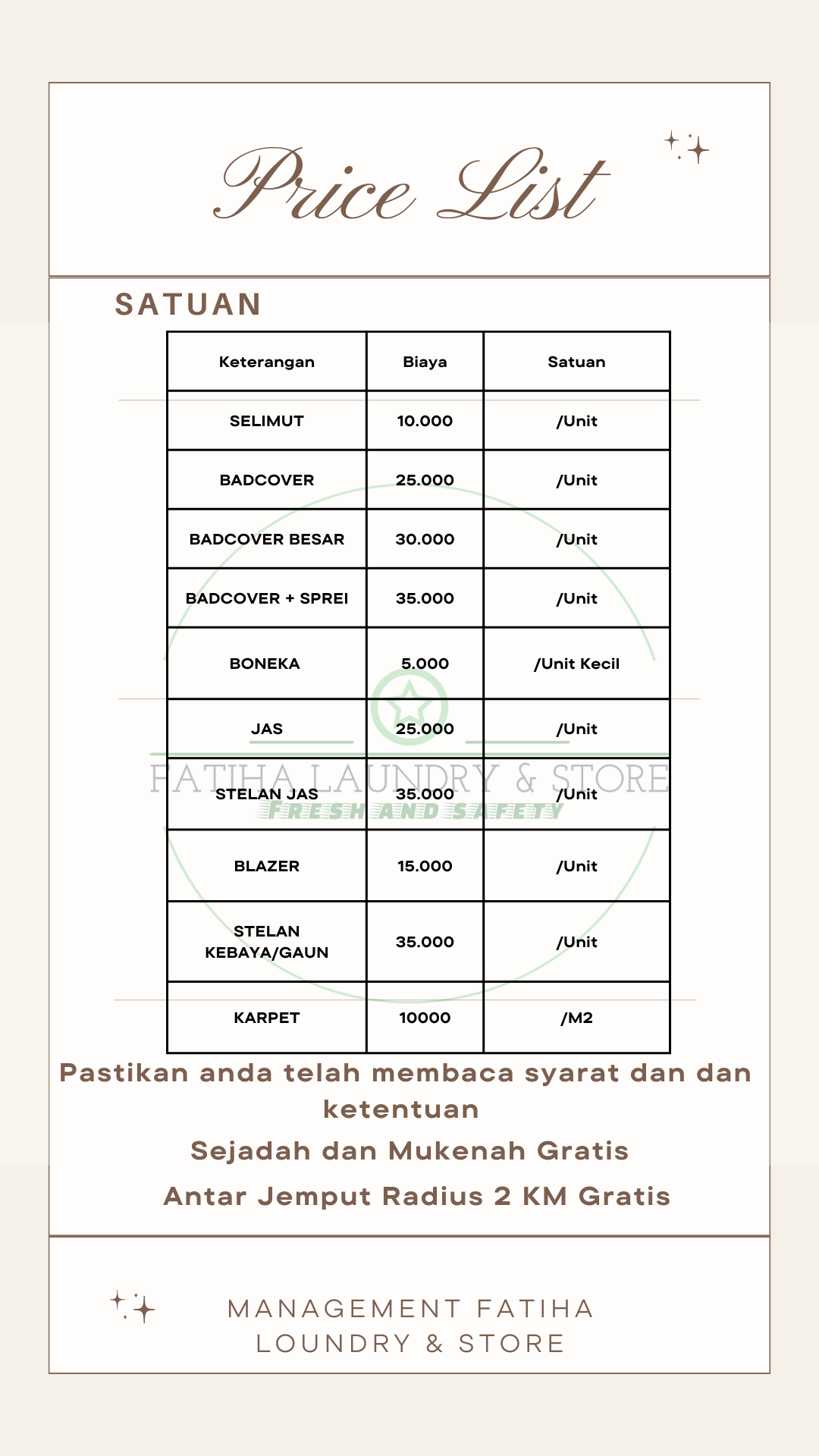 Harga Satuan